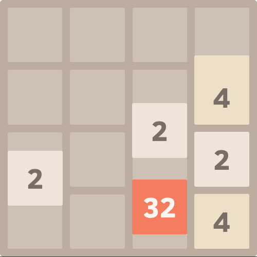 2048 game screen